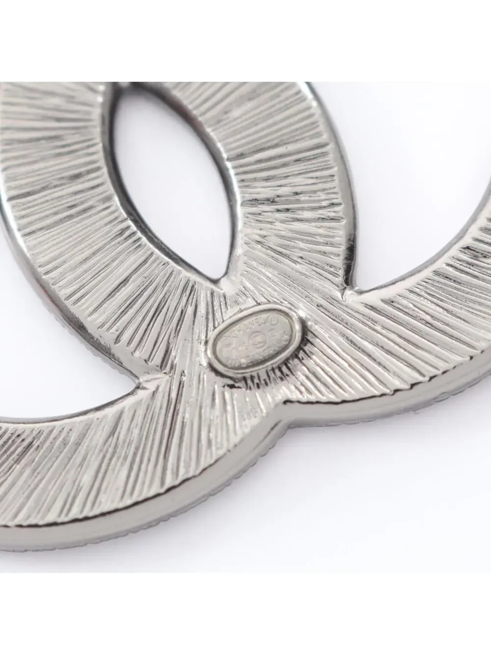 Chanel Cc Logo Brooch Sterling Silver #207078C13B